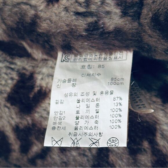 Leega Vintage Coat 100% Rabbit Fur Lining Brown Size S - Picture 8 of 8